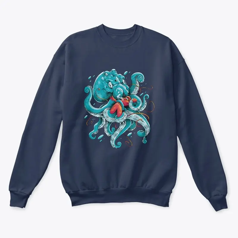 Octopus animal and diver