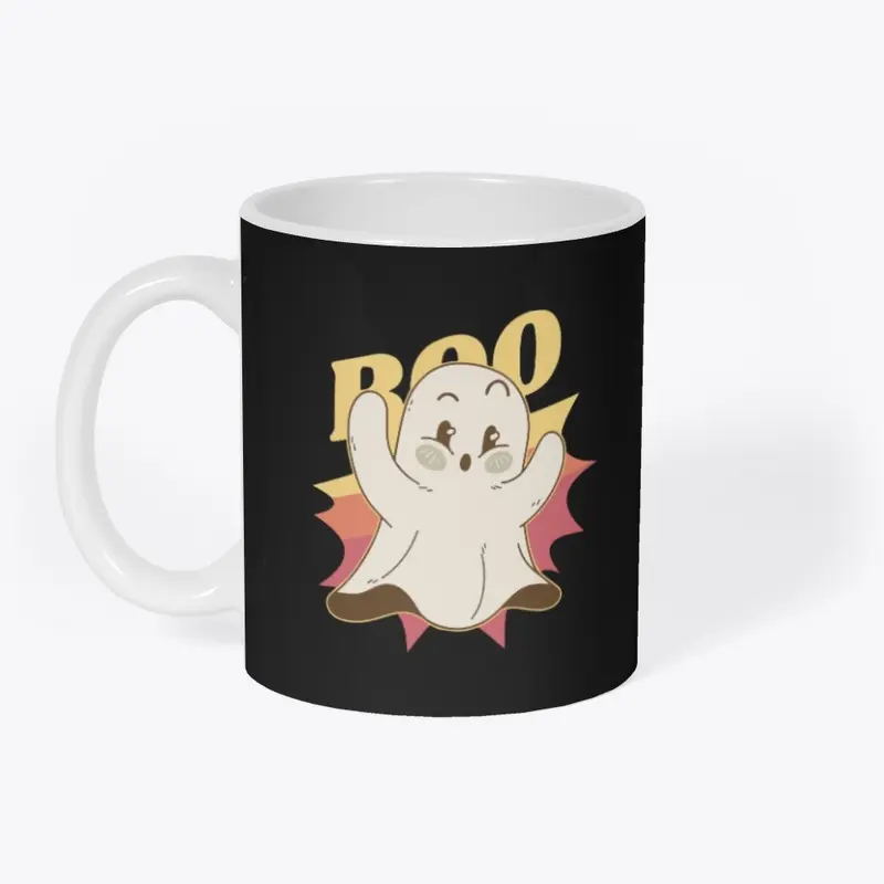 Cute ghost and the quote "Boo"