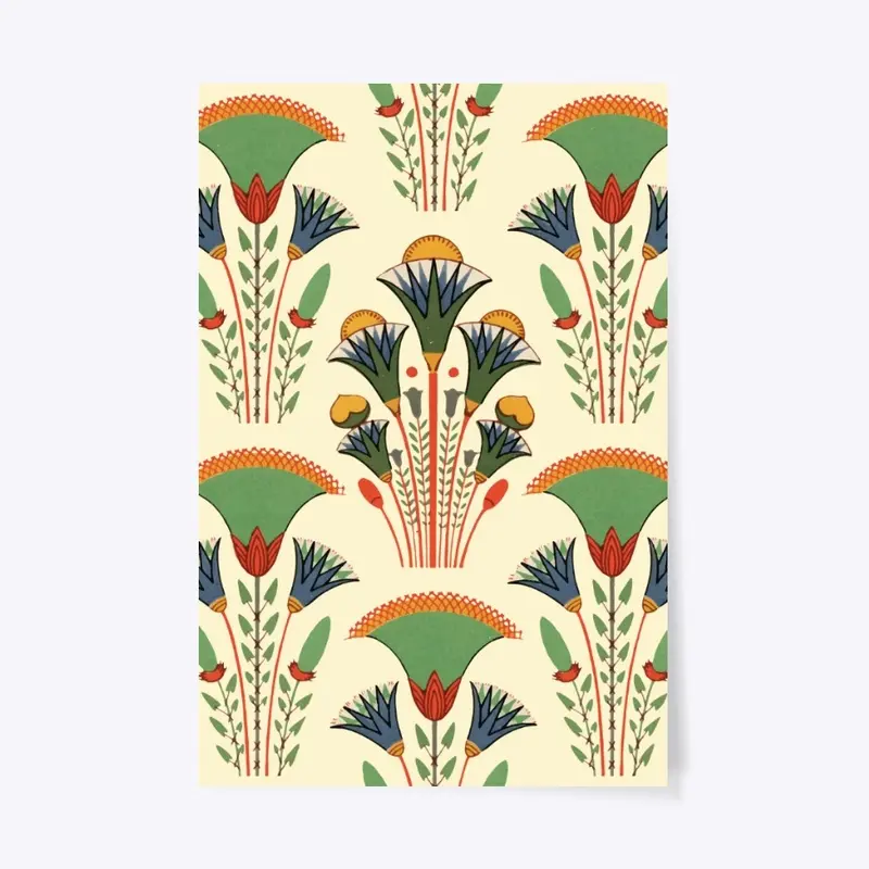 Egyptian floral seamless pattern