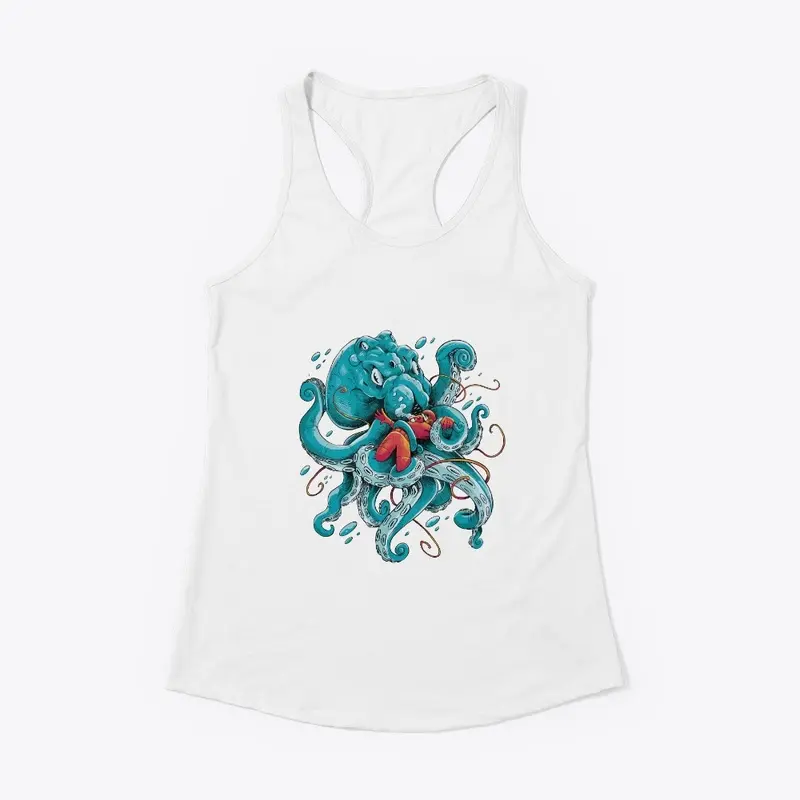 Octopus animal and diver