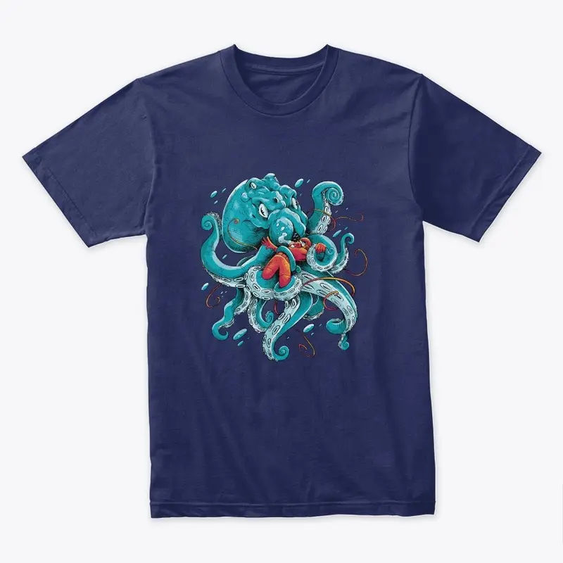 Octopus animal and diver