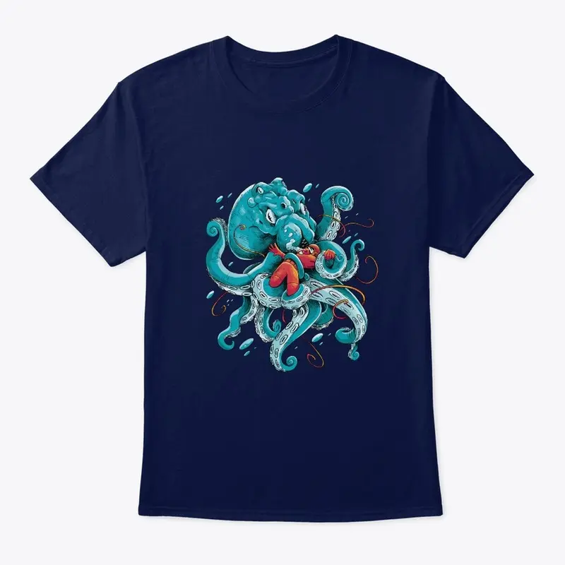 Octopus animal and diver