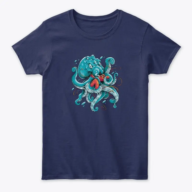 Octopus animal and diver