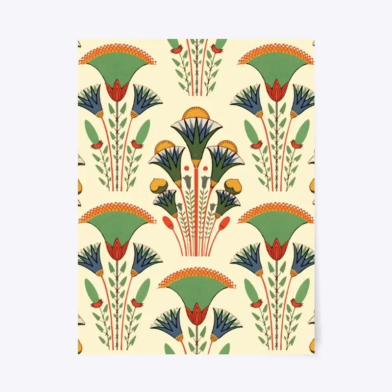 Egyptian floral seamless pattern