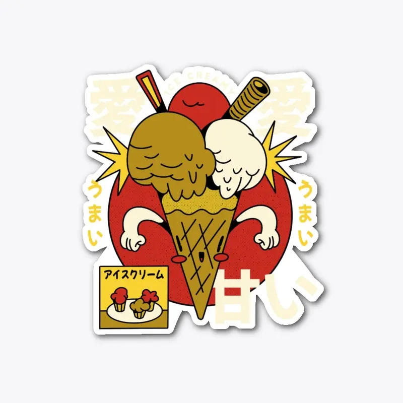 Retro cartoon ice cream